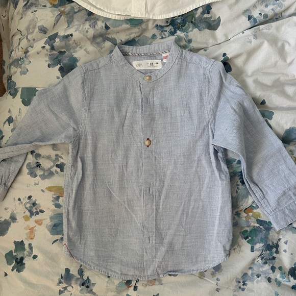 Zara Kids Beige and White Button Down Shirt - Picture 8 of 13